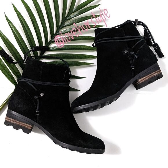 SOREL Farah Short Suede Tassel Booties 7 - Picture 1 of 10
